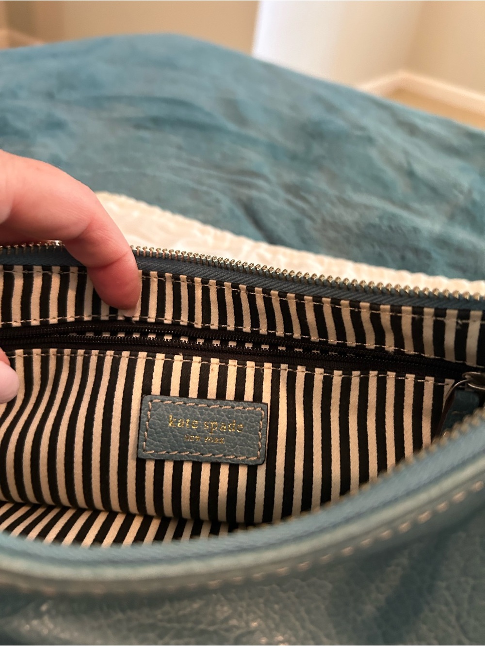 kate spade teal leather shoulder bag - Picture 4 of 8
